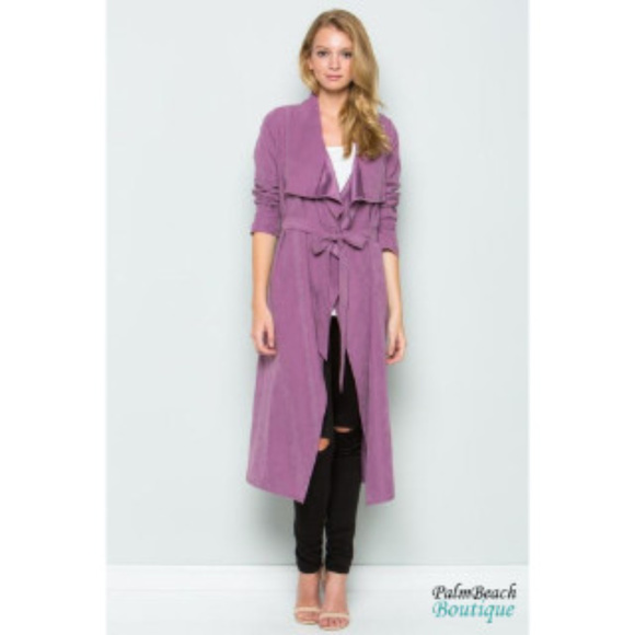 Lavender Long Duster Cardigan Jacket - Picture 2 of 5